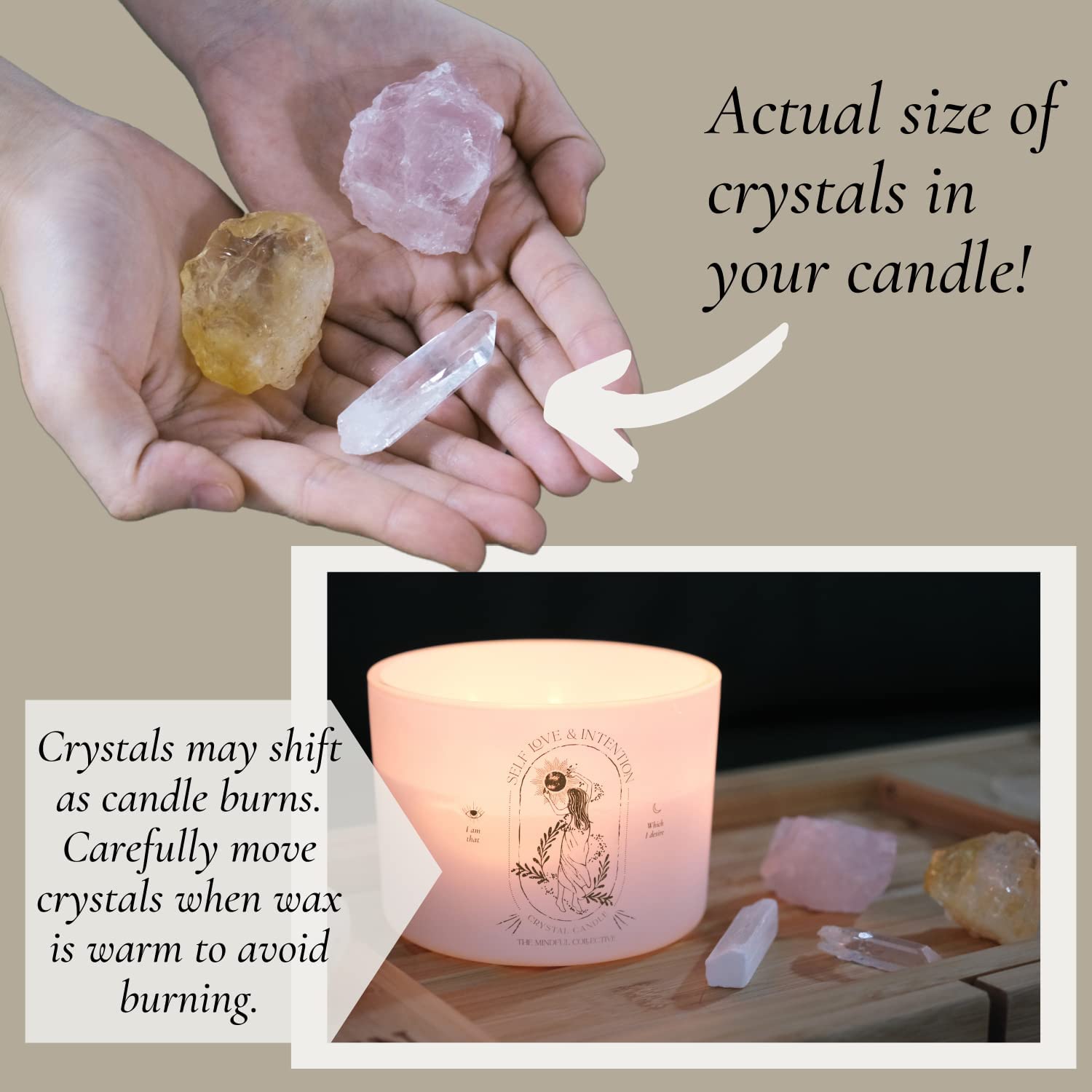 The Healing Crystal Candle - 12oz Soy Candle with Crystals Inside